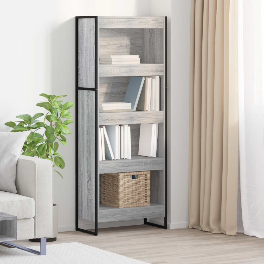 vidaXL Boekenkast Grijs Sonoma 60 x 30 x 155 cm Bewerkt hout vidaXL Boekenkast Grijs Sonoma 60 x 30 x 155 cm Bewerkt hout afbeelding 1
