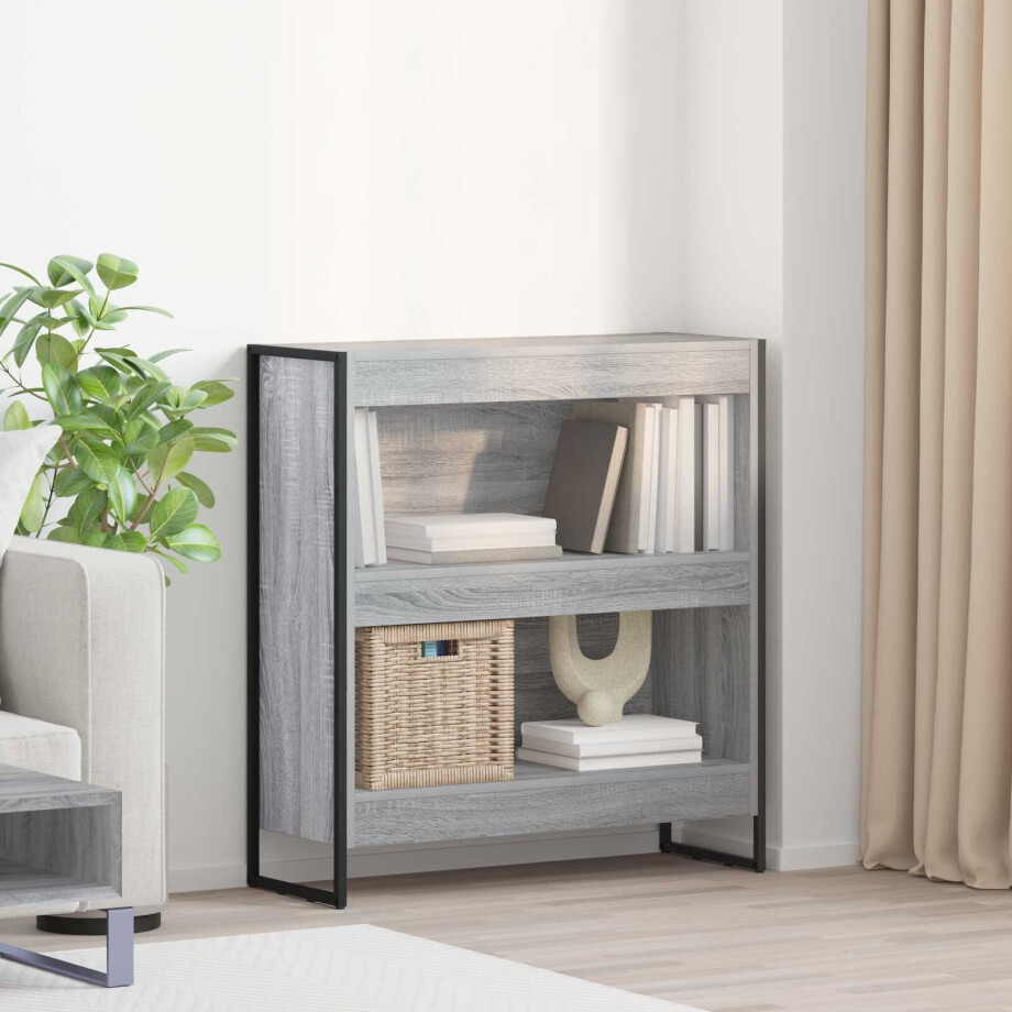 vidaXL Boekenkast Grijs Sonoma 80 x 30 x 86,5 cm Bewerkt hout afbeelding 1