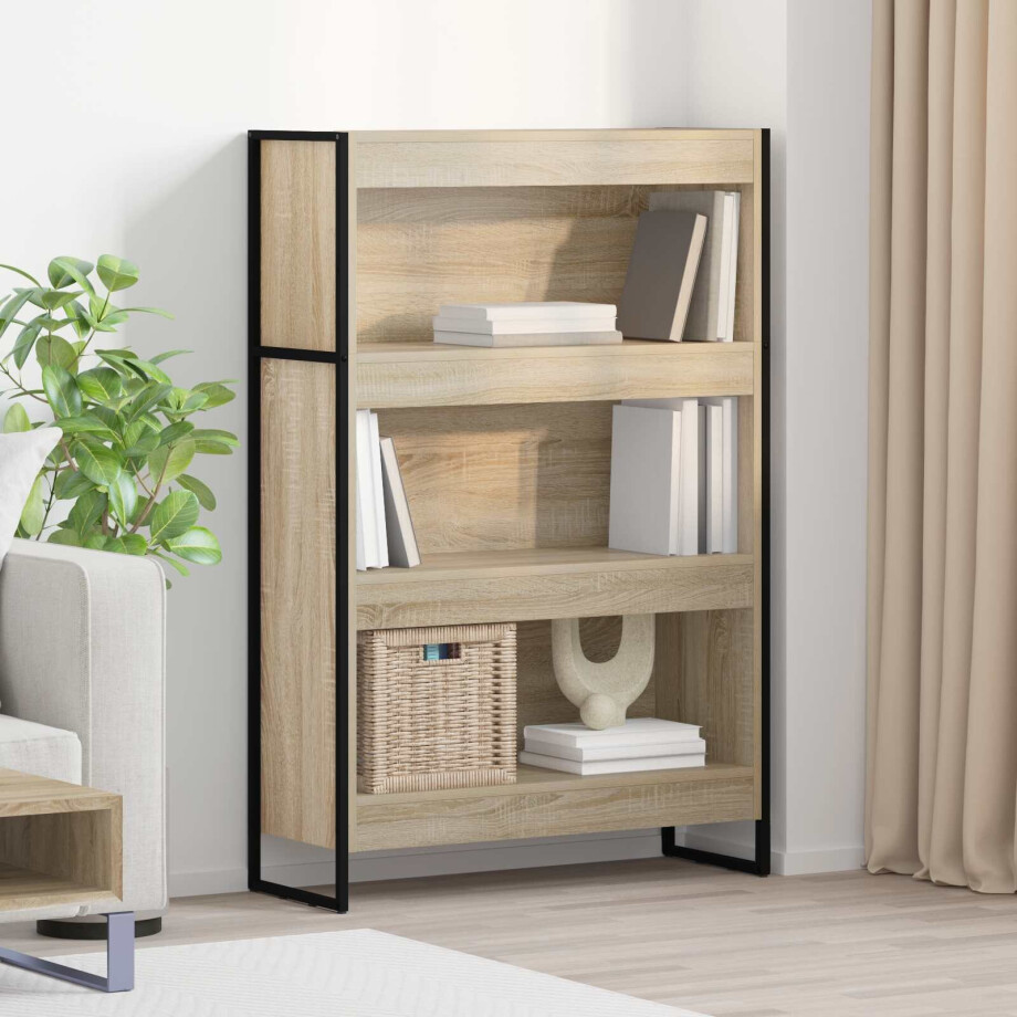 vidaXL Boekenkast Sonoma 80 x 30 x 121 cm Bewerkt hout afbeelding 1