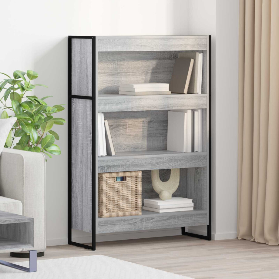 vidaXL Boekenkast Grijs Sonoma 80 x 30 x 121 cm Bewerkt hout afbeelding 1
