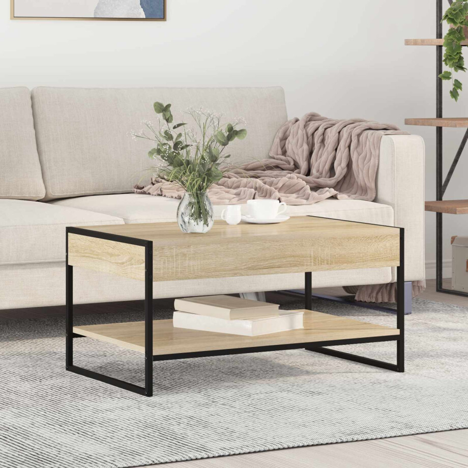 vidaXL Salontafel Sonoma 80 x 50 x 40 cm Bewerkt hout vidaXL Salontafel Sonoma 80 x 50 x 40 cm Bewerkt hout afbeelding 1