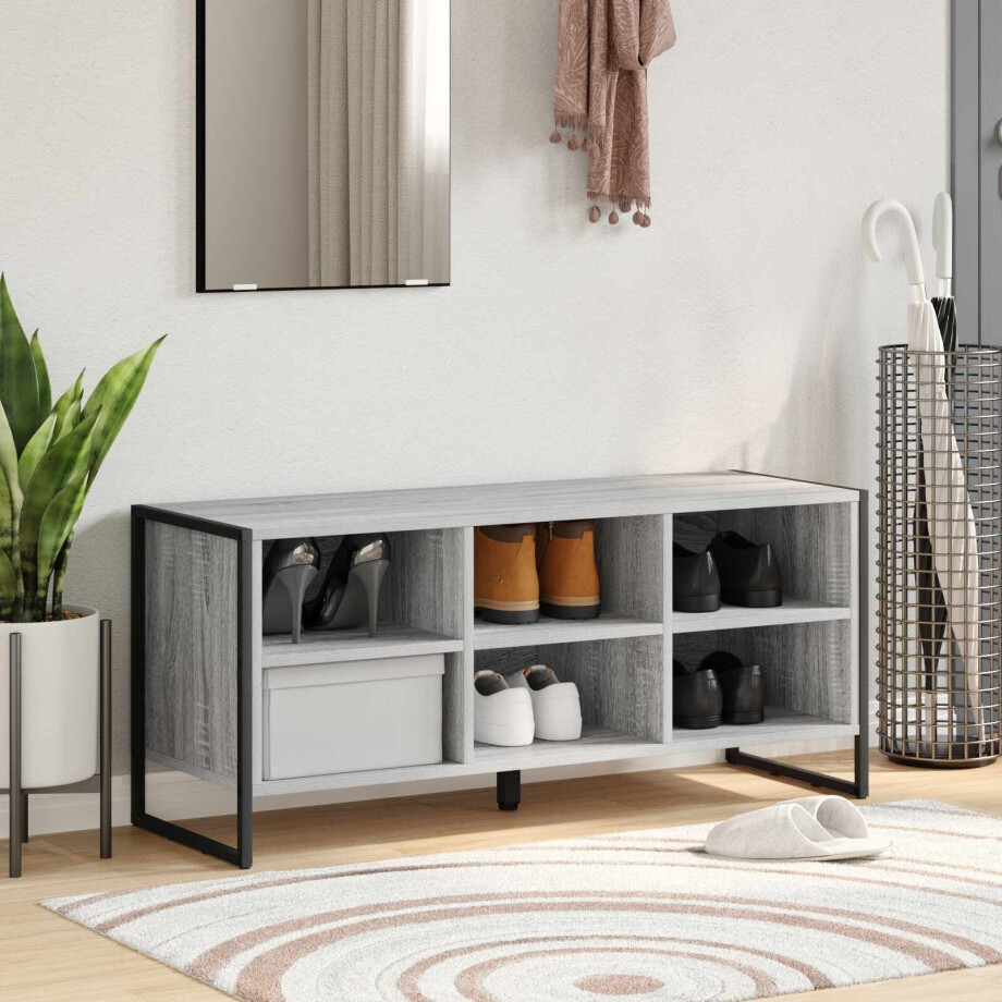vidaXL Schoenenkast Grijs Sonoma 100 x 35 x 44 cm Bewerkt hout afbeelding 1