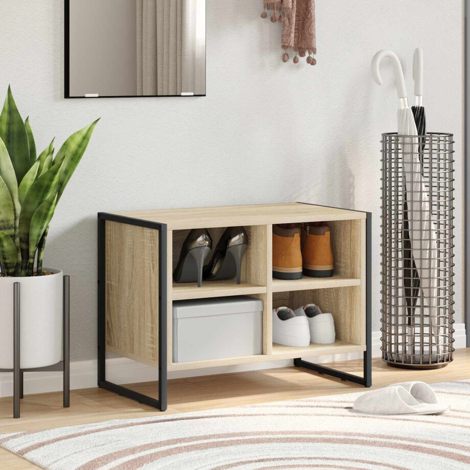 vidaXL Schoenenkast met opslag Sonoma 60 x 35 x 44 cm Bewerkt hout afbeelding 1