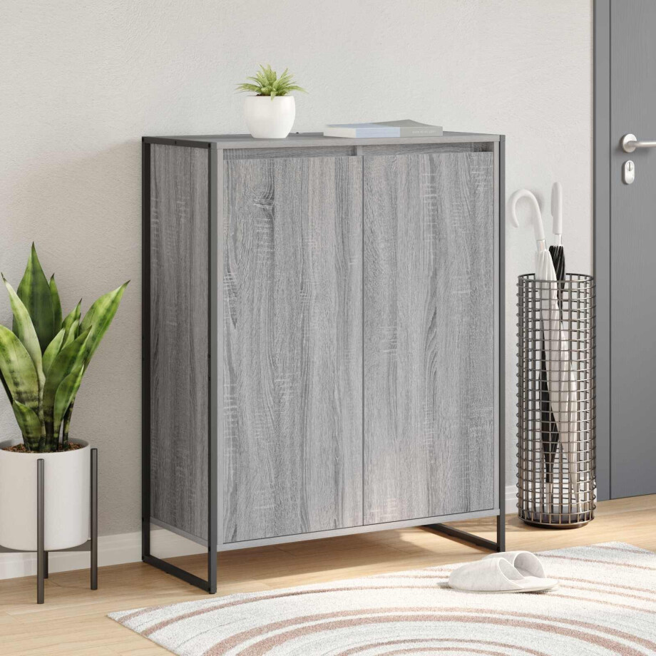 vidaXL Schoenenkast Grijs Sonoma 79 x 36 x 100 cm Bewerkt hout afbeelding 1