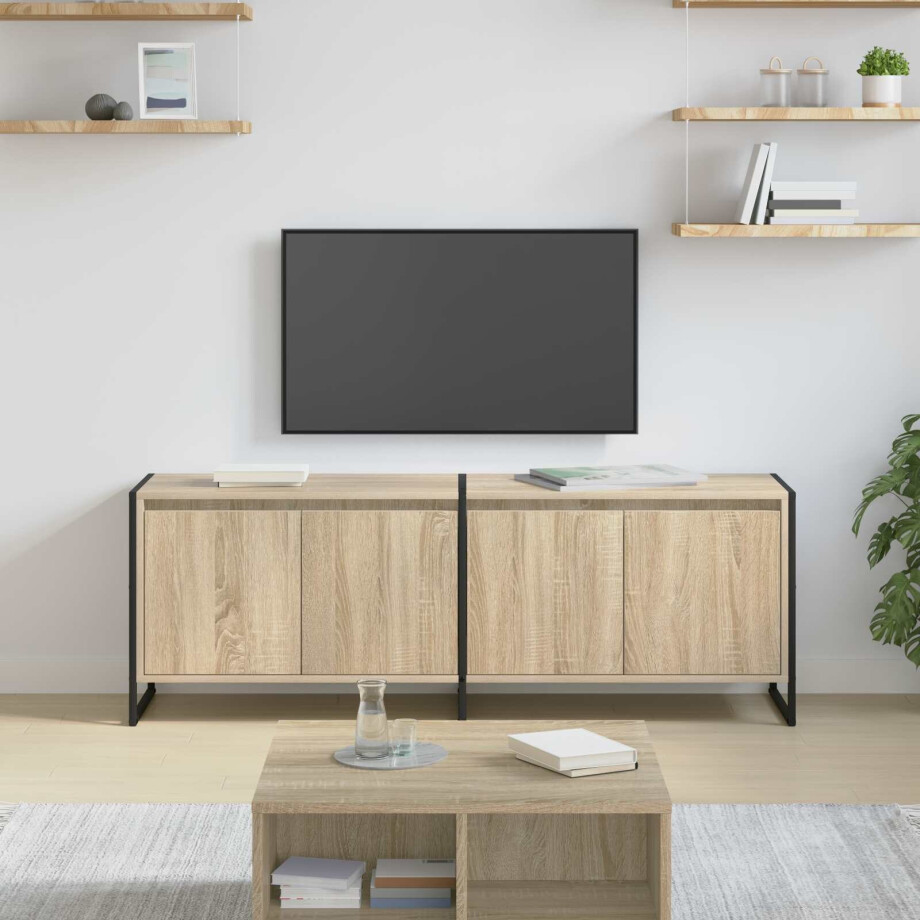 vidaXL TV-kast Sonoma 140 x 36 x 49.5 cm Bewerkt hout afbeelding 1