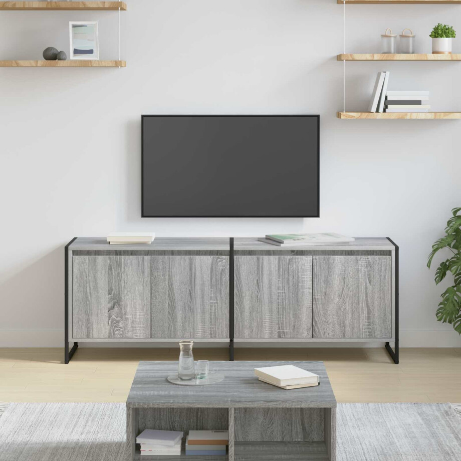 vidaXL TV-kast Grijs Sonoma 140 x 36 x 49.5 cm Bewerkt hout afbeelding 1
