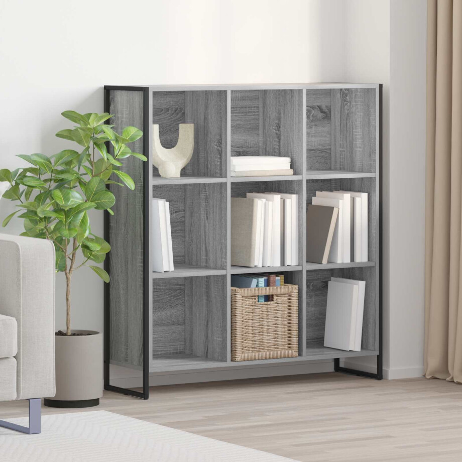 vidaXL Boekenkast Grijs Sonoma 99,5 x 30 x 108,5 cm Bewerkt hout afbeelding 1