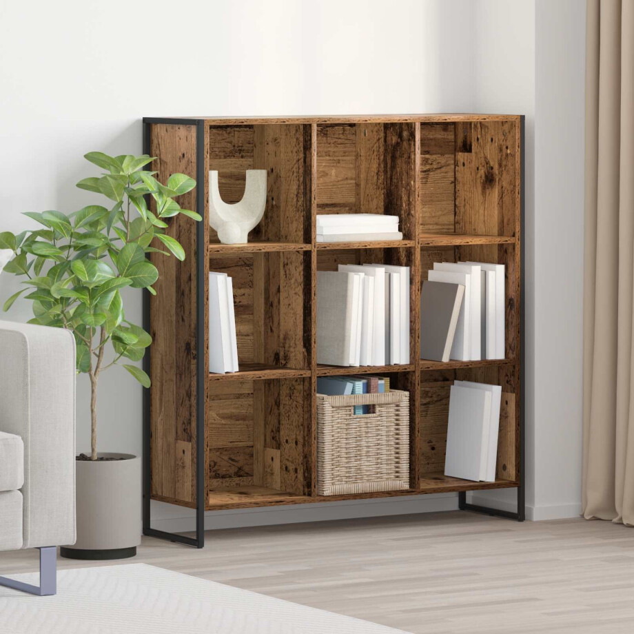 vidaXL Boekenkast Oud Hout 99,5 x 30 x 108,5 cm Bewerkt hout afbeelding 1