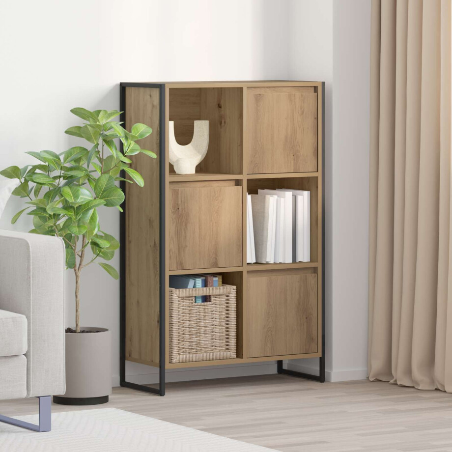 vidaXL Boekenkast Ambachtelijk eiken 68 x 30 x 108.5 cm Bewerkt hout afbeelding 1