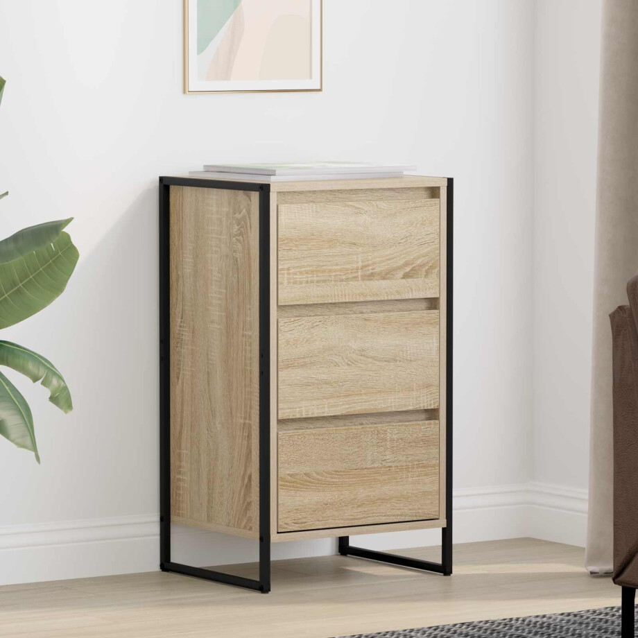 vidaXL Dressoir met lade Sonoma 42 x 36 x 75.5 cm Bewerkt hout afbeelding 1