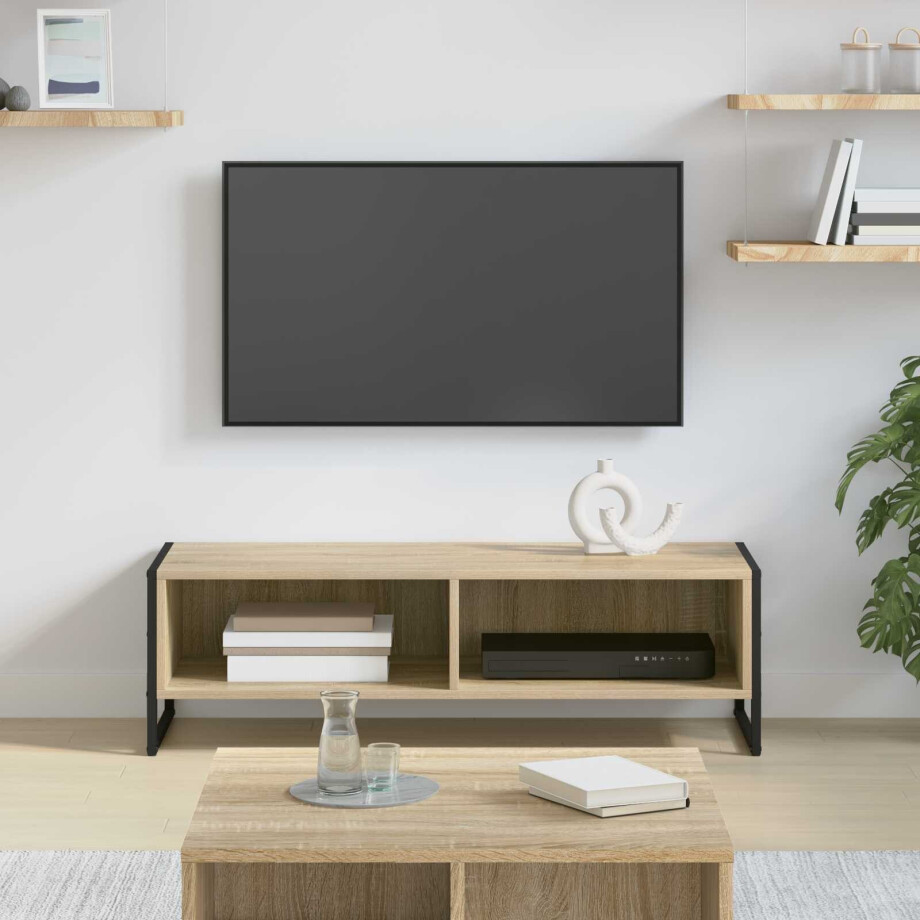 vidaXL TV-kast Sonoma 100 x 36.5 x 30.5 cm Bewerkt hout afbeelding 1