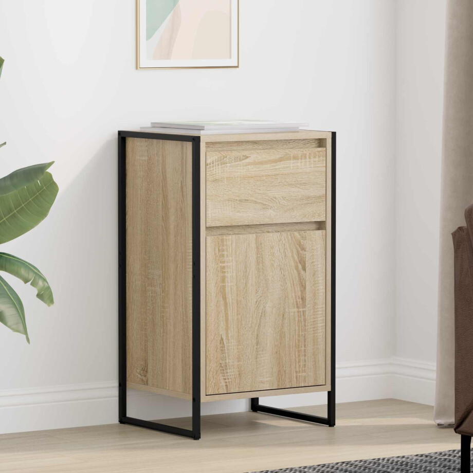 vidaXL Dressoir met lade Sonoma 43 x 36 x 75,5 cm Bewerkt hout afbeelding 1