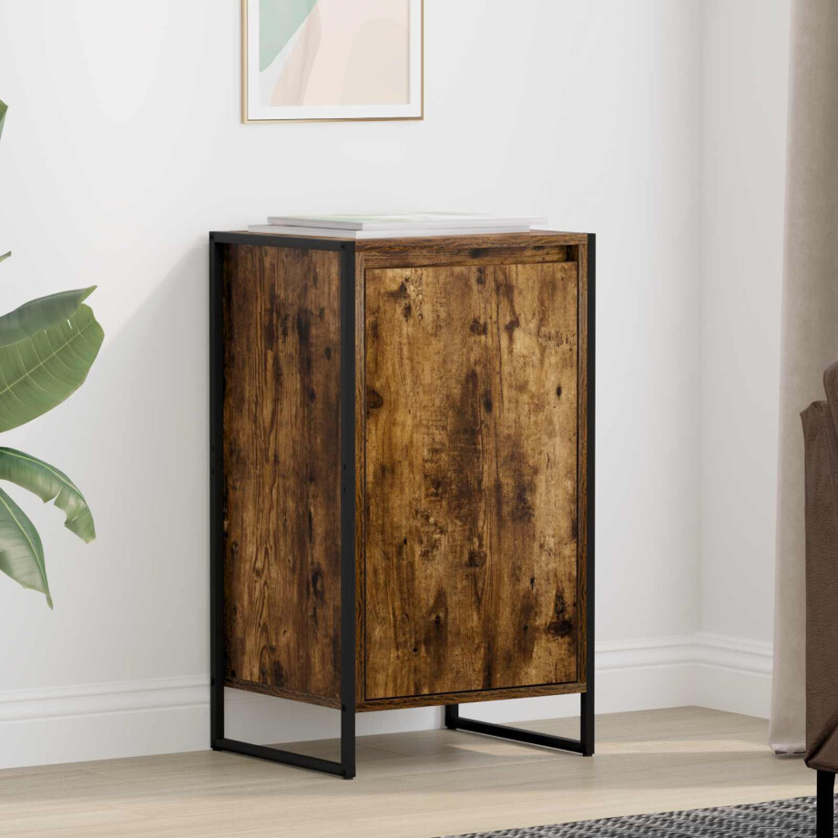 vidaXL Dressoir Rook Eik 43 x 36 x 75,5 cm Bewerkt hout vidaXL Dressoir Rook Eik 43 x 36 x 75,5 cm Bewerkt hout afbeelding 1
