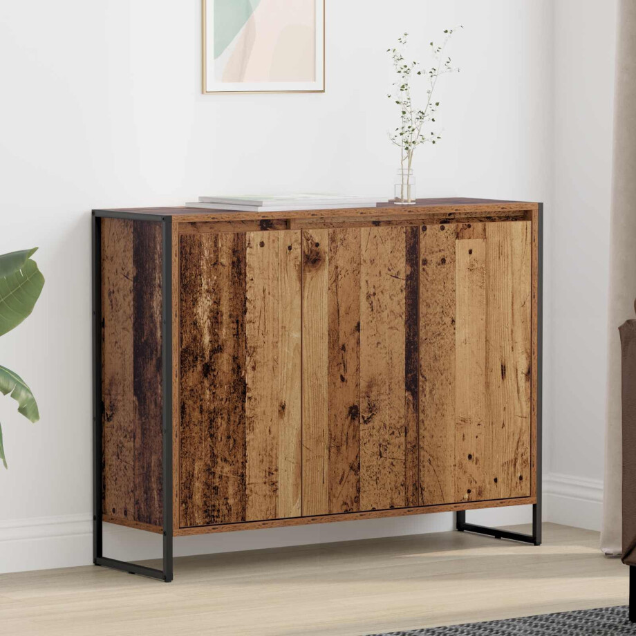 vidaXL Bijzetkast Oud Hout 96,5 x 30 x 75 cm Bewerkt hout vidaXL Bijzetkast Oud Hout 96,5 x 30 x 75 cm Bewerkt hout afbeelding 1