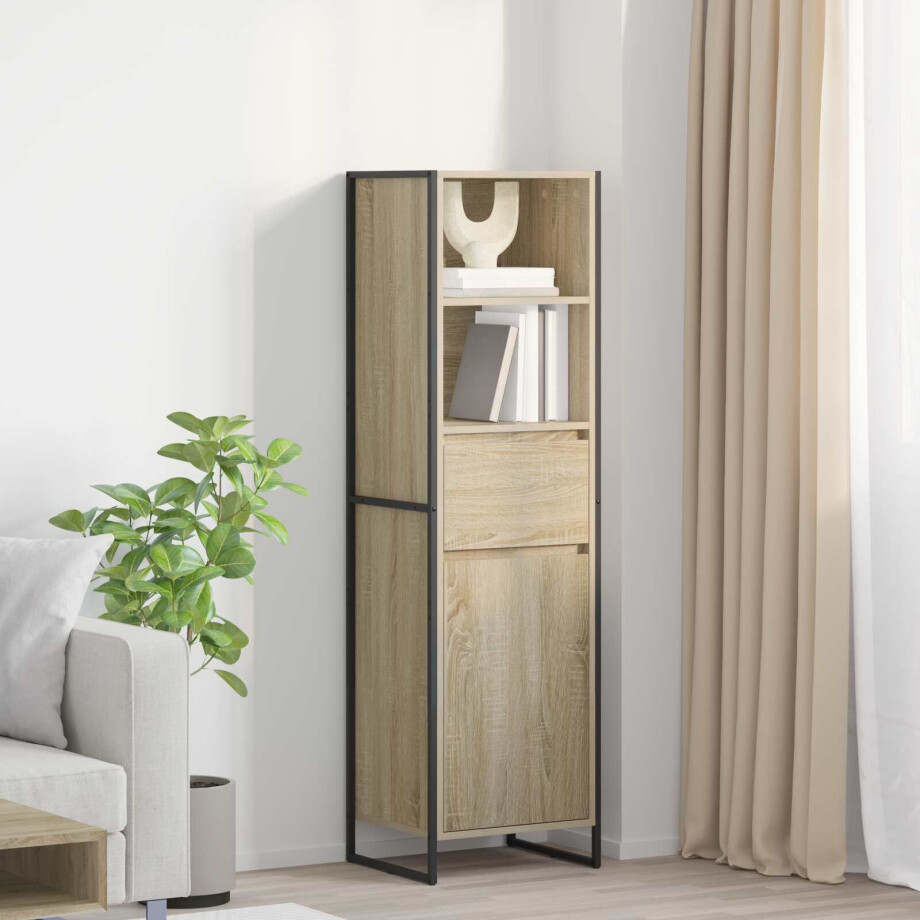 vidaXL Boekenkast met lade Sonoma 43 x 36 x 150.5 cm Bewerkt hout vidaXL Boekenkast met lade Sonoma 43 x 36 x 150.5 cm Bewerkt hout afbeelding 1