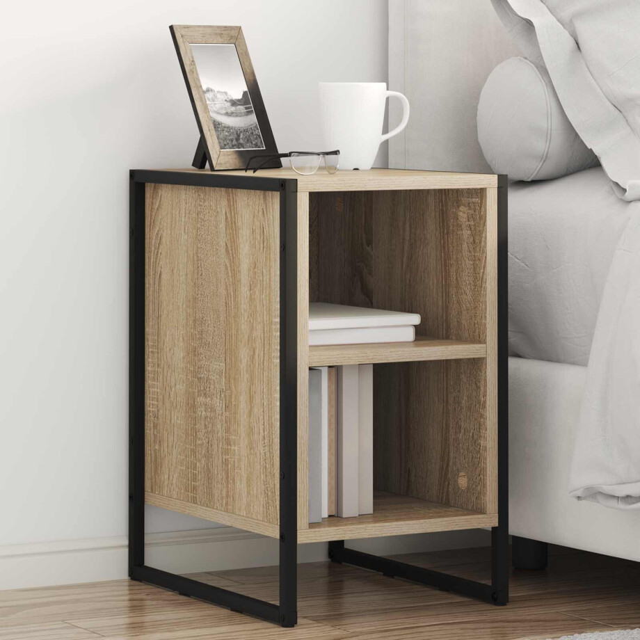 vidaXL Nachtkastje Sonoma 39.5 x 30 x 50 cm Bewerkt hout afbeelding 1