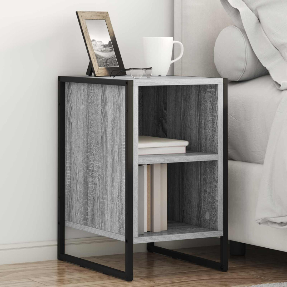 vidaXL Nachtkastje Grijs Sonoma 39.5 x 30 x 50 cm Bewerkt hout afbeelding 1