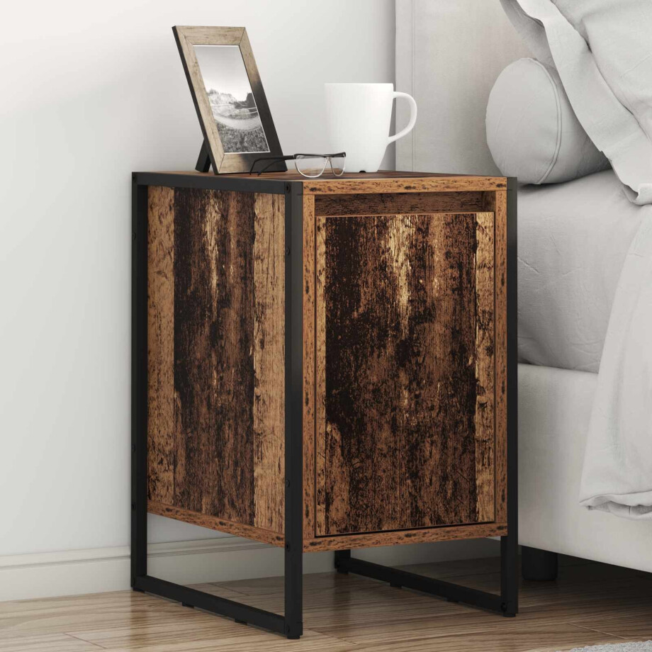 vidaXL Nachtkastje Oud Hout 39,5 x 30 x 50 cm Bewerkt hout vidaXL Nachtkastje Oud Hout 39,5 x 30 x 50 cm Bewerkt hout afbeelding 1