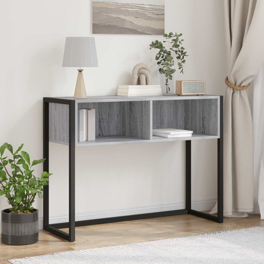 vidaXL Bijzettafel Grijs Sonoma 100 x 36 x 75 cm Bewerkt hout afbeelding 1