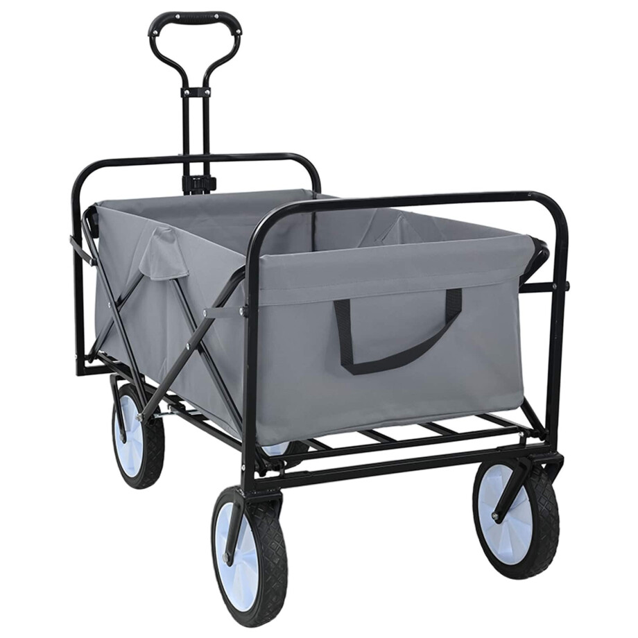 vidaXL Vouwbare Handtrolley Grijs 94 x 53 x 99 cm Oxford Stof afbeelding 1
