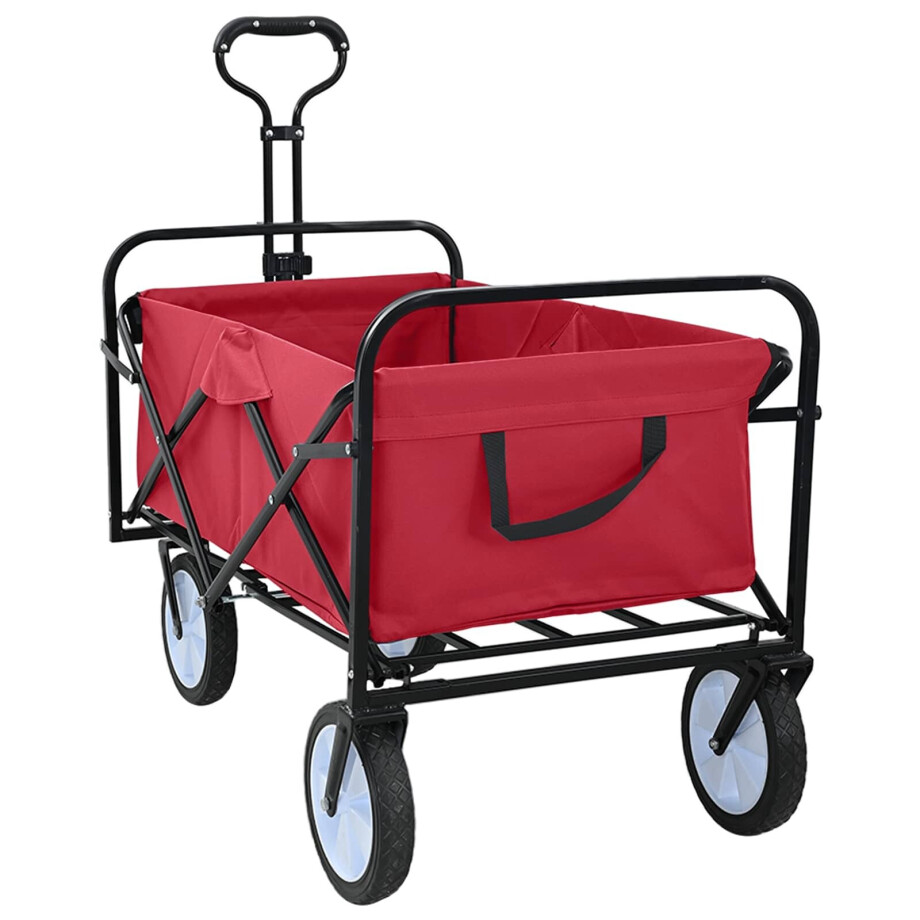 vidaXL Vouwbare Handtrolley Rood 94 x 53 x 99 cm Oxford Stof afbeelding 1