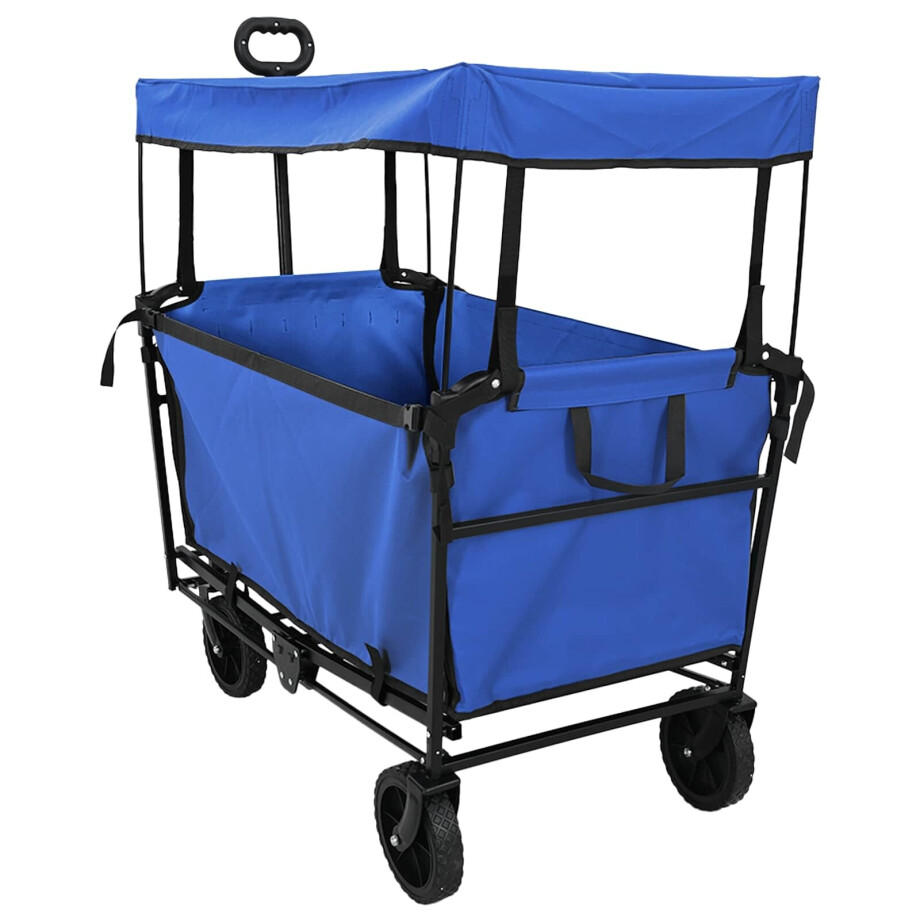 vidaXL Vouwbare Handtrolley Zwart 105 x 56.5 x 116 cm Oxford Stof afbeelding 1