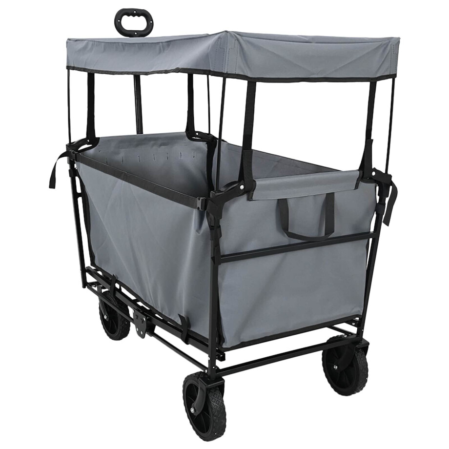 vidaXL Vouwbare Handtrolley Grijs 105 x 56.5 x 116 cm Oxford Stof afbeelding 1