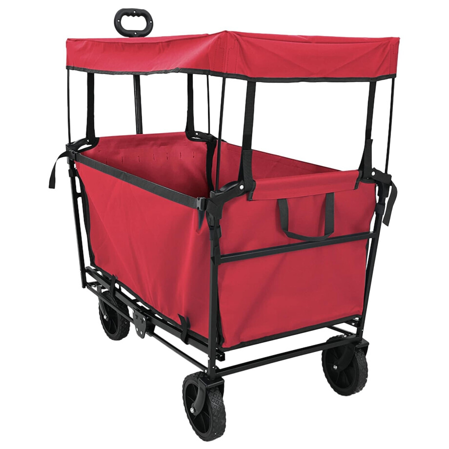 vidaXL Vouwbare Handtrolley Rood 105 x 56.5 x 116 cm Oxford Stof afbeelding 1