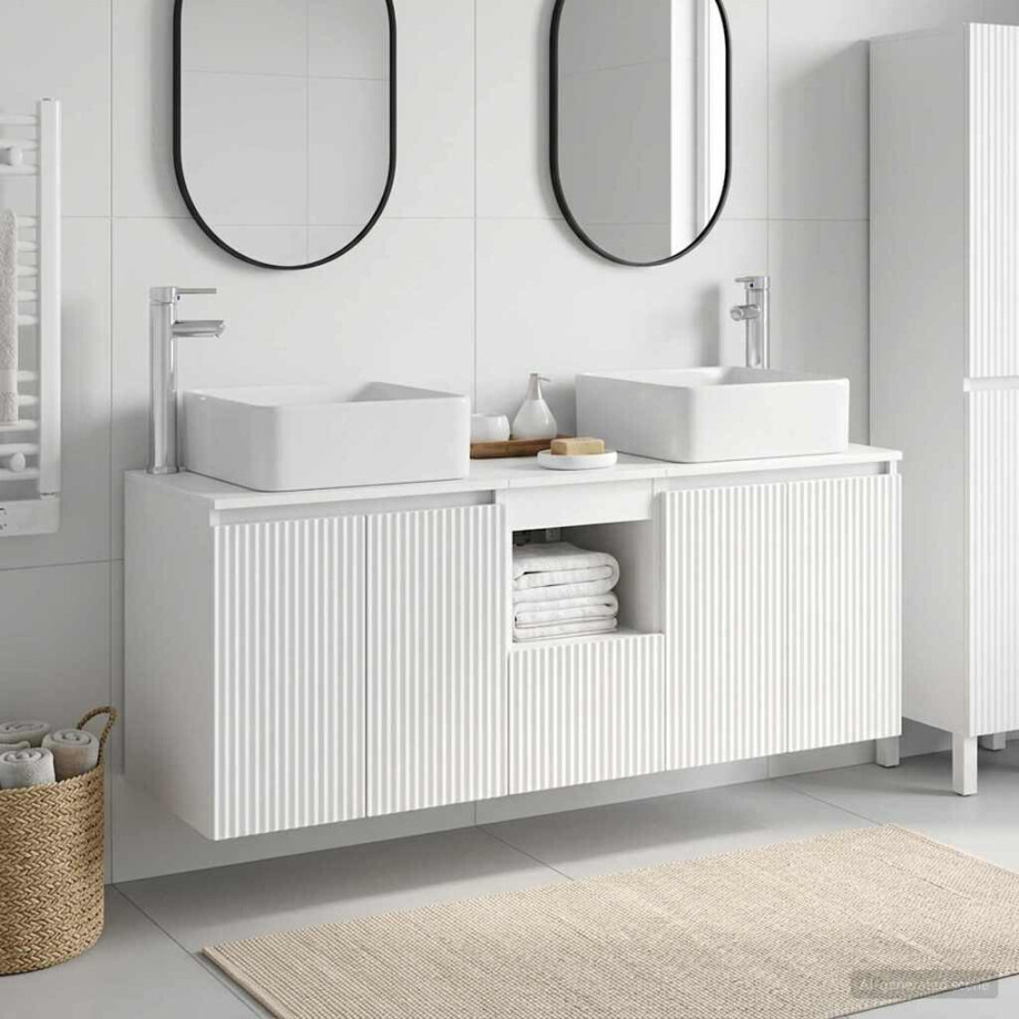 vidaXL Badkamerkastenset 3 st Wit 49,5 x 41 x 63 cm Bewerkt hout vidaXL Badkamerkastenset 3 st Wit 49,5 x 41 x 63 cm Bewerkt hout afbeelding 1