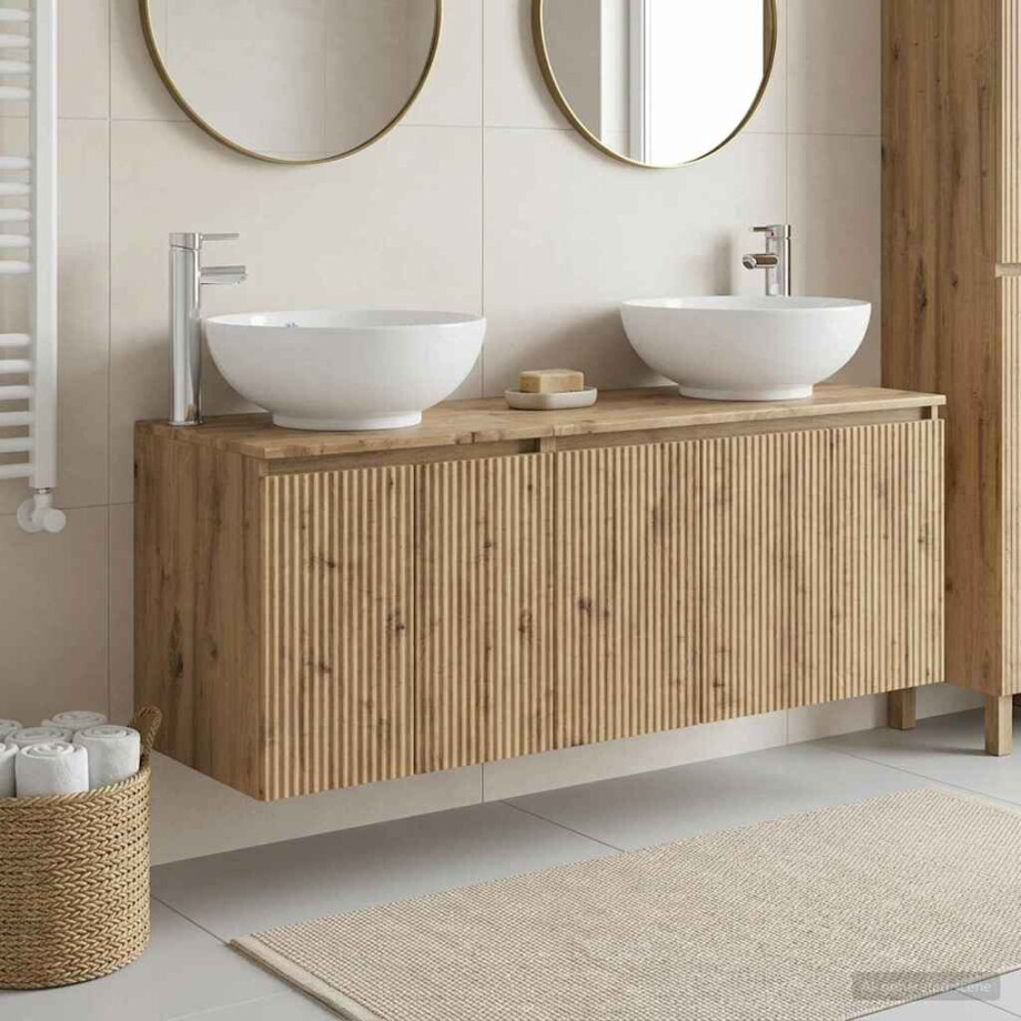 vidaXL Badkamerkastenset 3 st Artisanaal eiken 49,5 x 44,5 x 65 cm vidaXL Badkamerkastenset 3 st Artisanaal eiken 49,5 x 44,5 x 65 cm afbeelding 1