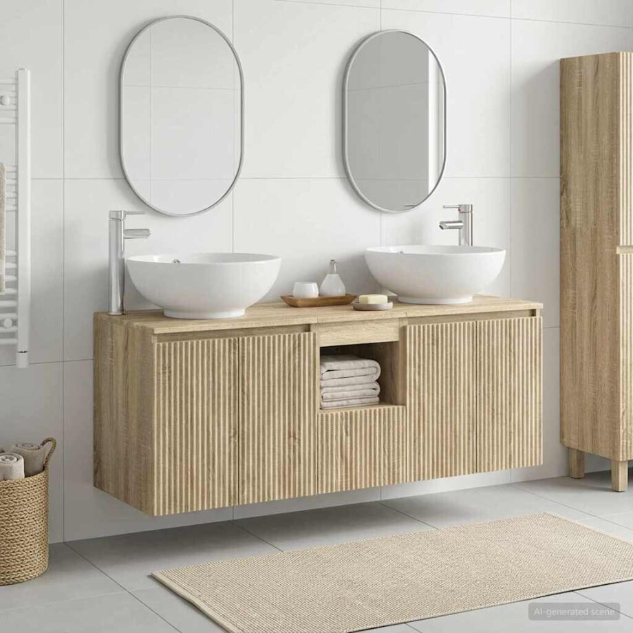 vidaXL Badkamerkastenset 3 st Sonoma Eiken 49,5 x 44,5 x 65 cm vidaXL Badkamerkastenset 3 st Sonoma Eiken 49,5 x 44,5 x 65 cm afbeelding 1