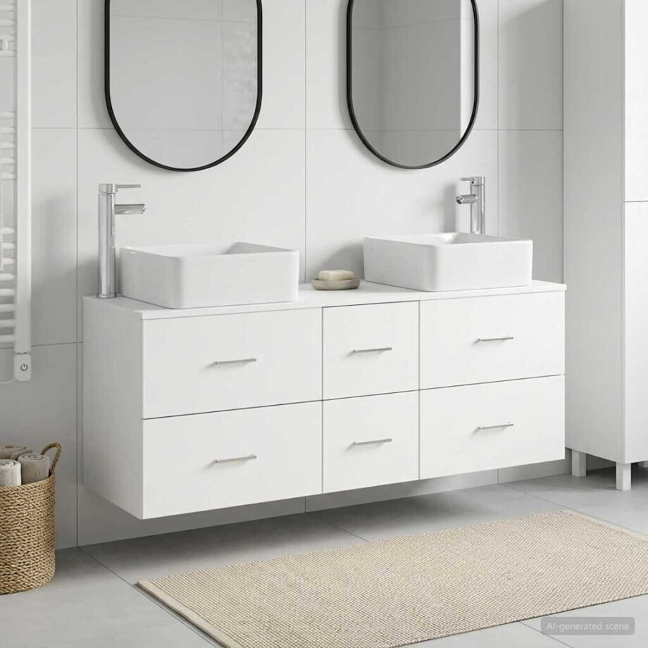 vidaXL Badkamerkastenset 3 st Wit 49,5 x 41 x 63 cm Bewerkt hout vidaXL Badkamerkastenset 3 st Wit 49,5 x 41 x 63 cm Bewerkt hout afbeelding 1