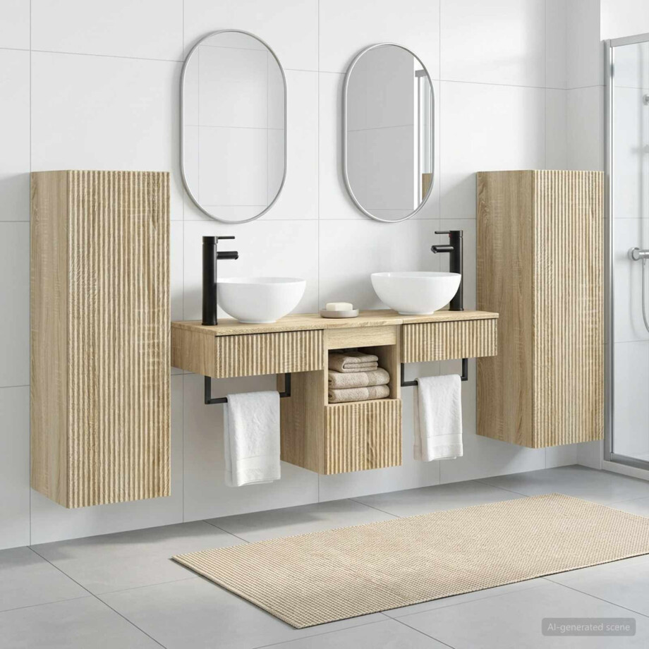 vidaXL Badkamermeubelset 5 st Sonoma Eiken 33 x 34,5 x 100 cm afbeelding 1