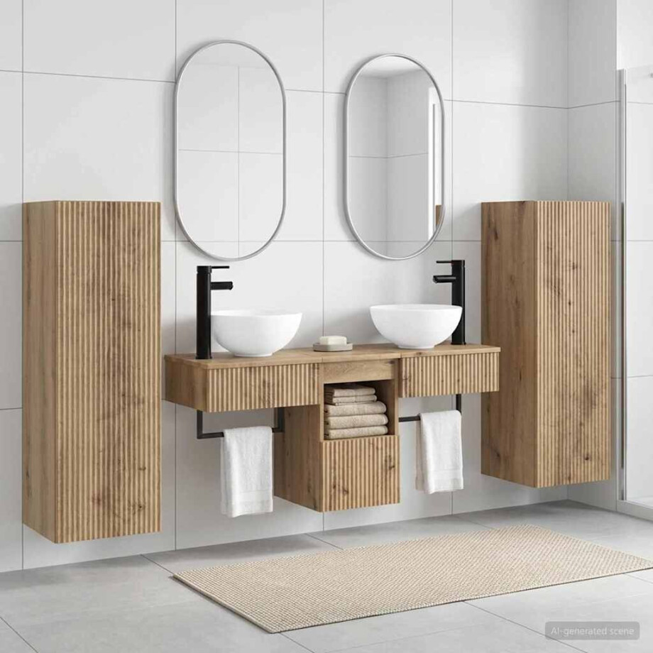 vidaXL Badkamermeubelset 5 st Artisanaal eiken 33 x 34,5 x 100 cm vidaXL Badkamermeubelset 5 st Artisanaal eiken 33 x 34,5 x 100 cm afbeelding 1