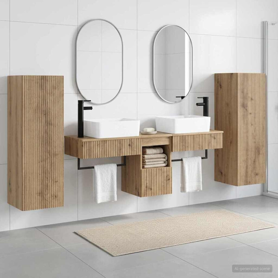 vidaXL Badkamermeubelset 5 st Artisanaal eiken 33 x 34,5 x 100 cm afbeelding 1