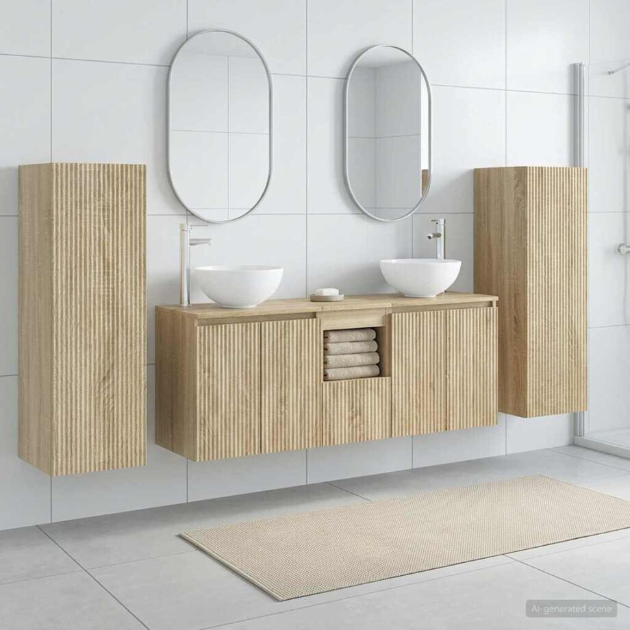 vidaXL Badkamermeubelset 5 st Sonoma Eiken 33 x 34,5 x 100 cm afbeelding 1