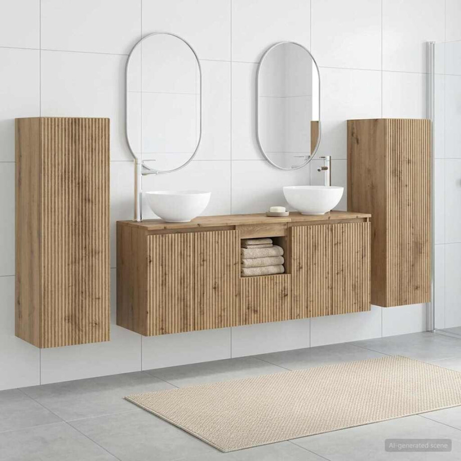 vidaXL Badkamermeubelset 5 st Artisanaal eiken 33 x 34,5 x 100 cm vidaXL Badkamermeubelset 5 st Artisanaal eiken 33 x 34,5 x 100 cm afbeelding 1