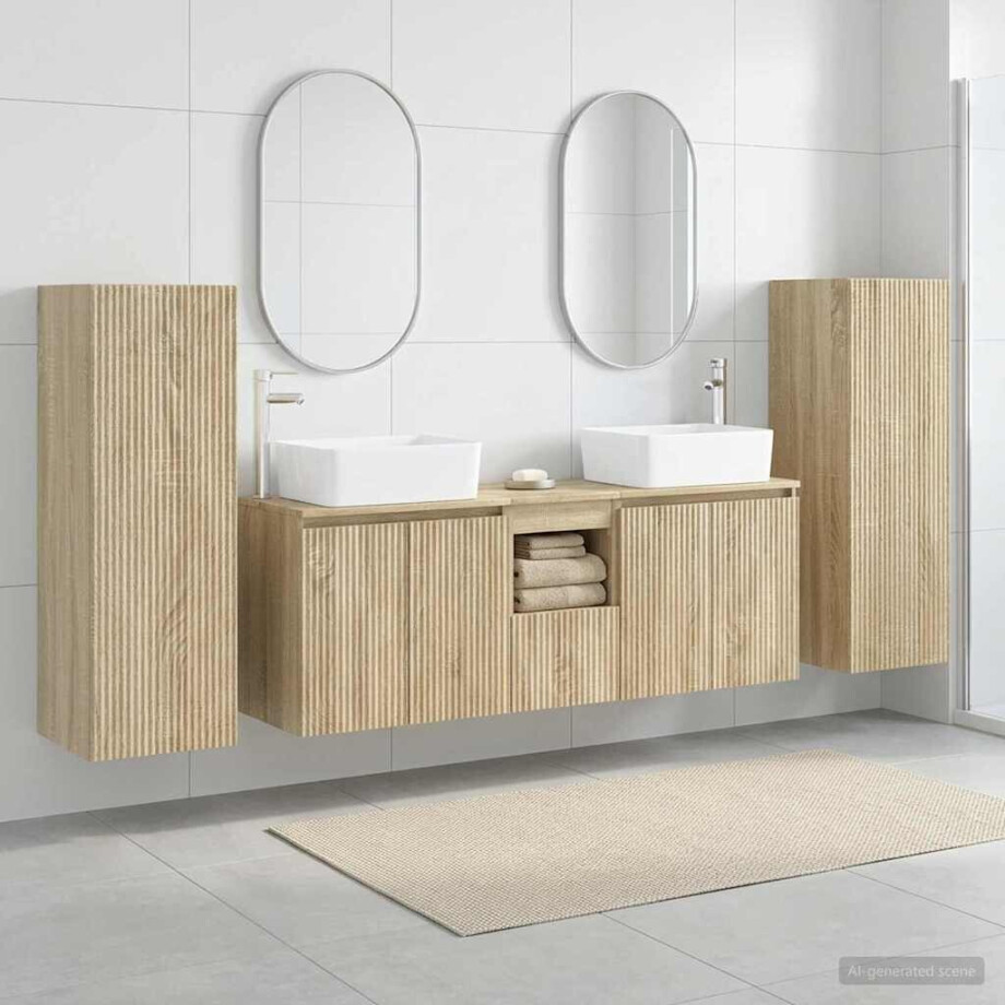 vidaXL Badkamermeubelset 5 st Sonoma Eiken 33 x 34,5 x 100 cm afbeelding 1
