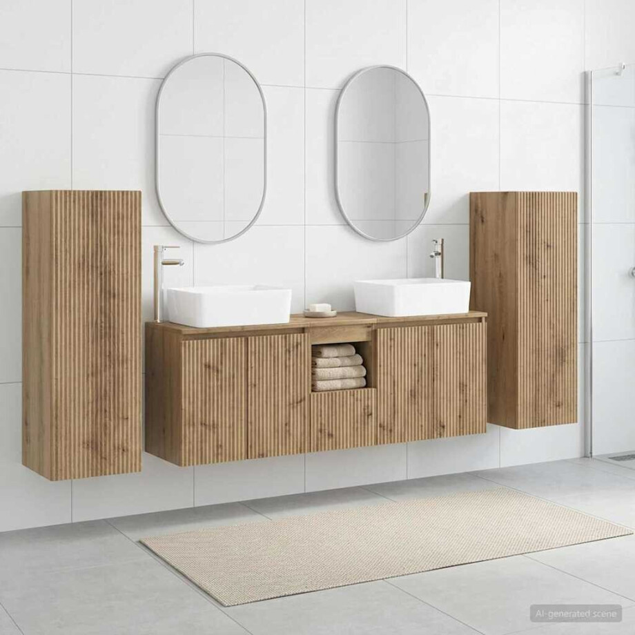 vidaXL Badkamermeubelset 5 st Artisanaal eiken 33 x 34,5 x 100 cm afbeelding 1