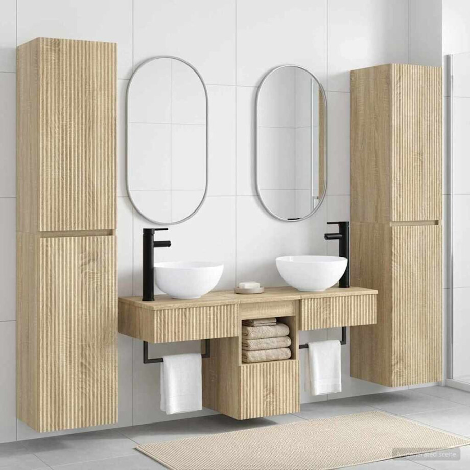 vidaXL Badkamermeubelset 5 st Sonoma Eiken 33 x 34,5 x 160 cm afbeelding 1