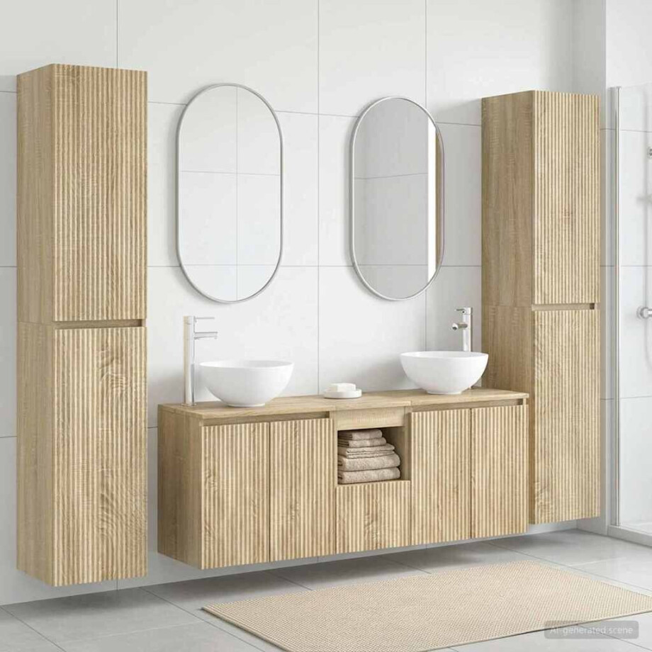 vidaXL Badkamermeubelset 5 st Sonoma Eiken 33 x 34,5 x 160 cm afbeelding 1