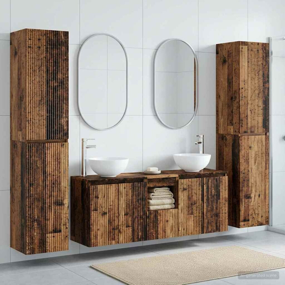 vidaXL Badkamermeubelset 5 st Oud hout 33 x 34,5 x 160 cm Bewerkt hout vidaXL Badkamermeubelset 5 st Oud hout 33 x 34,5 x 160 cm Bewerkt hout afbeelding 1