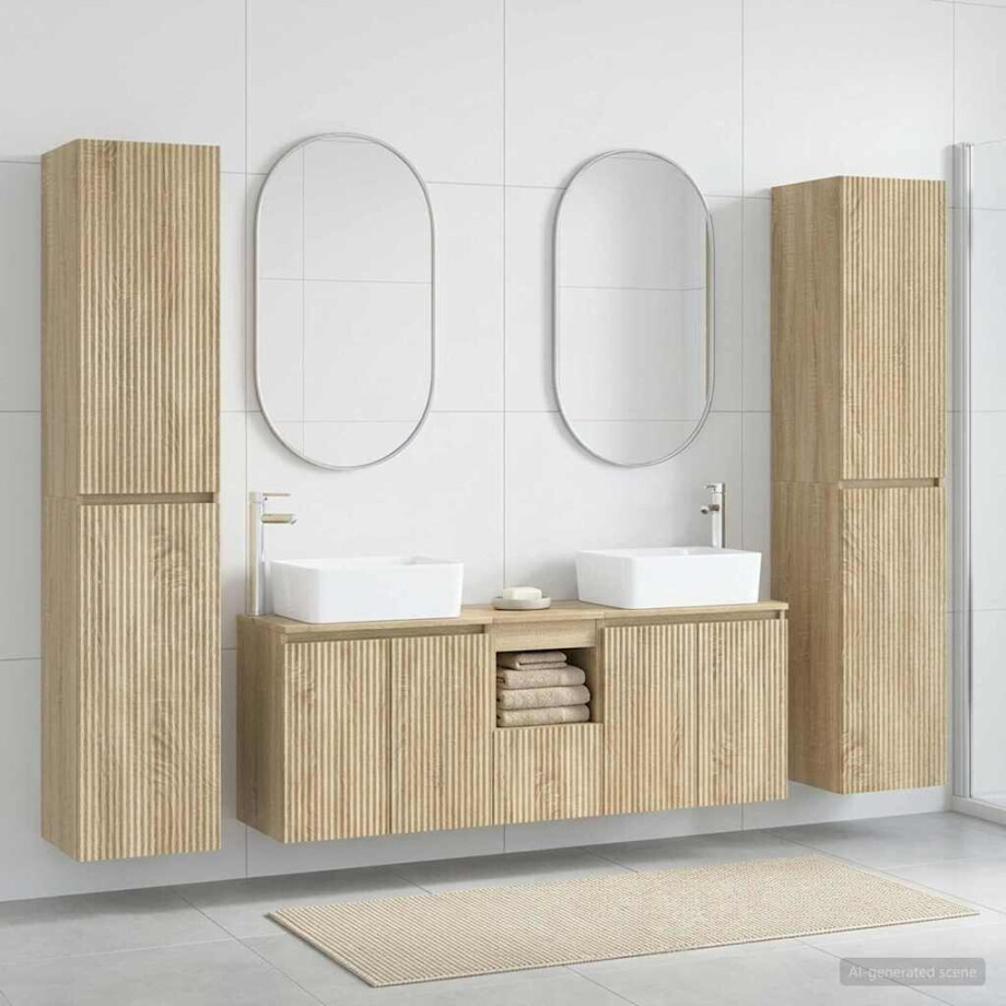vidaXL Badkamermeubelset 5 st Sonoma Eiken 33 x 34,5 x 160 cm afbeelding 1