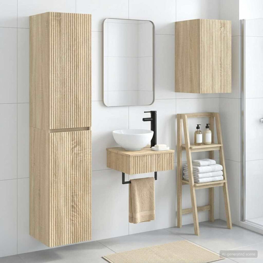 vidaXL Badkamermeubelset 3 st Sonoma Eiken 33 x 34,5 x 160 cm vidaXL Badkamermeubelset 3 st Sonoma Eiken 33 x 34,5 x 160 cm afbeelding 1