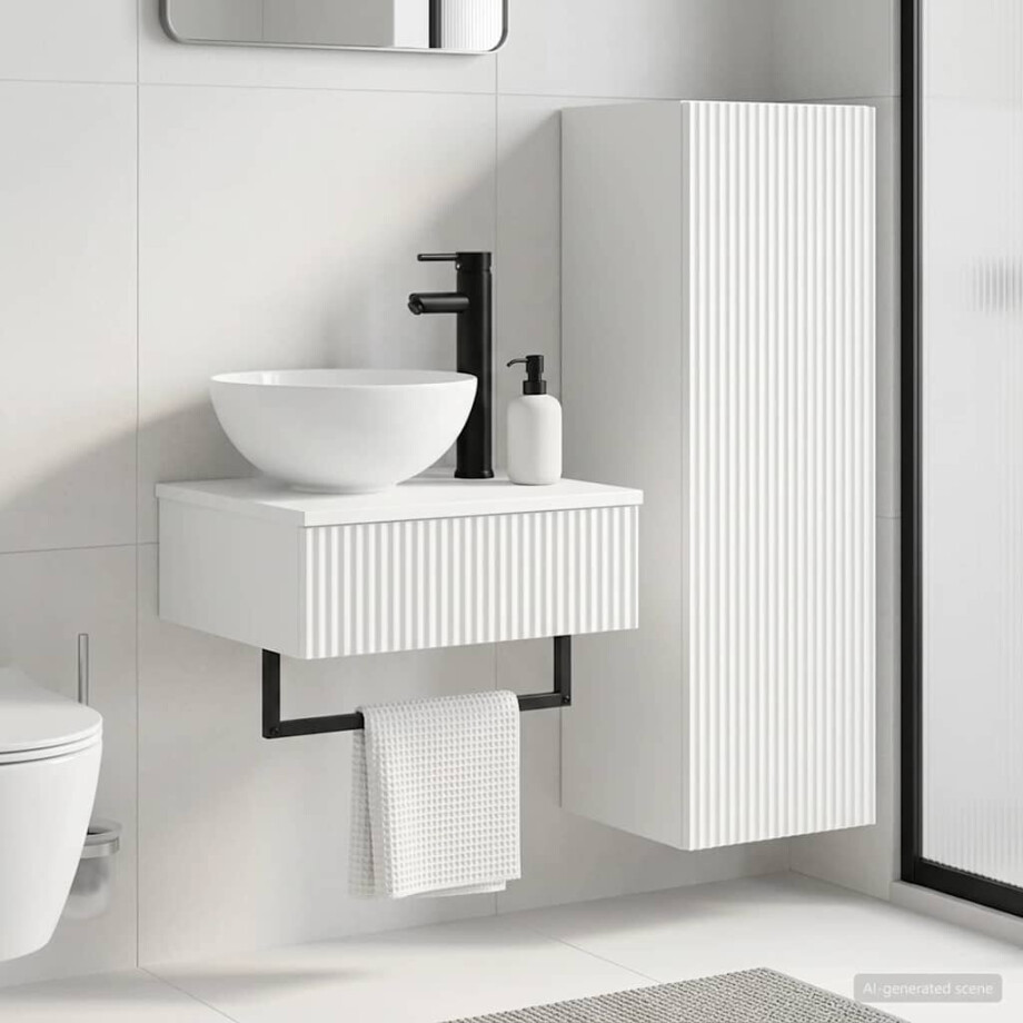 vidaXL Badkamermeubelset 2 st Wit 33 x 34,5 x 100 cm Bewerkt hout vidaXL Badkamermeubelset 2 st Wit 33 x 34,5 x 100 cm Bewerkt hout afbeelding 1