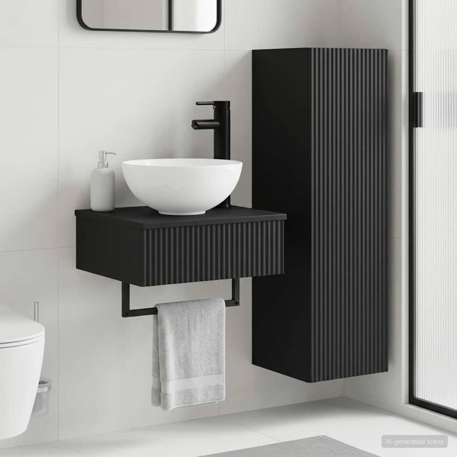 vidaXL Badkamermeubelset 2 st Zwart 33 x 34,5 x 100 cm Bewerkt hout vidaXL Badkamermeubelset 2 st Zwart 33 x 34,5 x 100 cm Bewerkt hout afbeelding 1