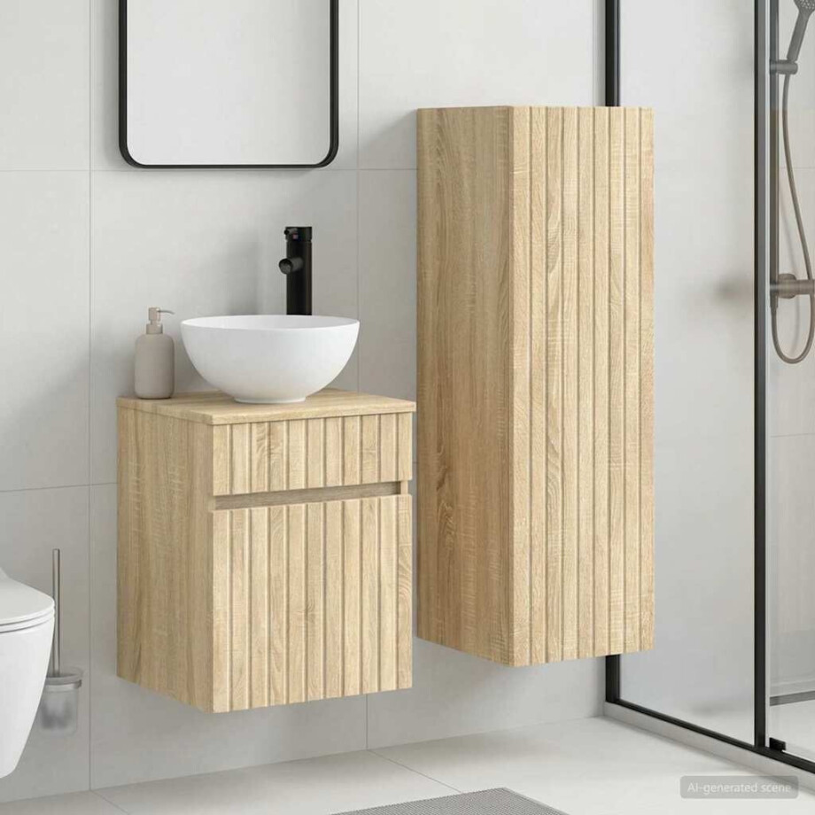 vidaXL Badkamermeubelset 2 st Sonoma Eiken 33 x 34,5 x 100 cm vidaXL Badkamermeubelset 2 st Sonoma Eiken 33 x 34,5 x 100 cm afbeelding 1
