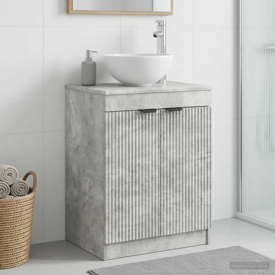 vidaXL Badkamerkast Betongrijs 54 x 41 x 70 cm Bewerkt hout afbeelding 1