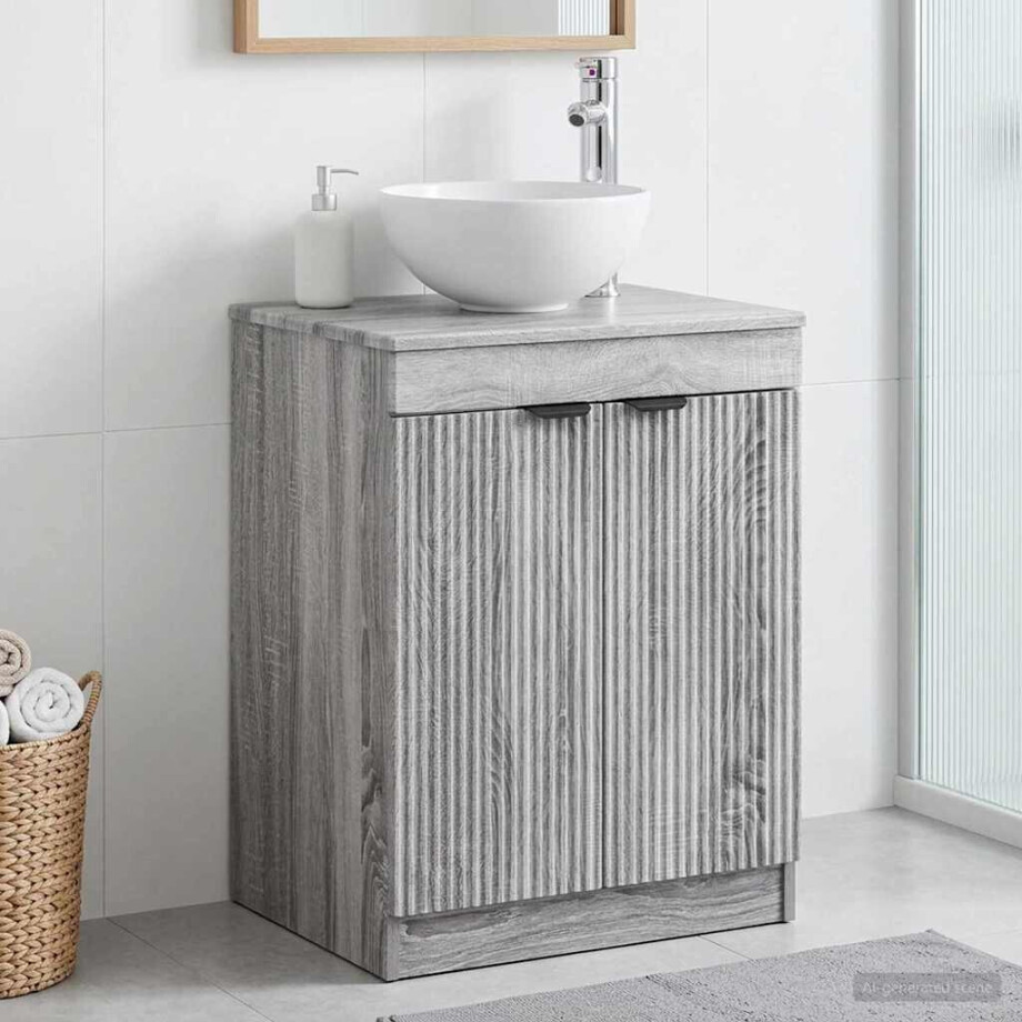 vidaXL Badkamerkast Grijs Sonoma 54 x 41 x 70 cm Bewerkt hout afbeelding 1