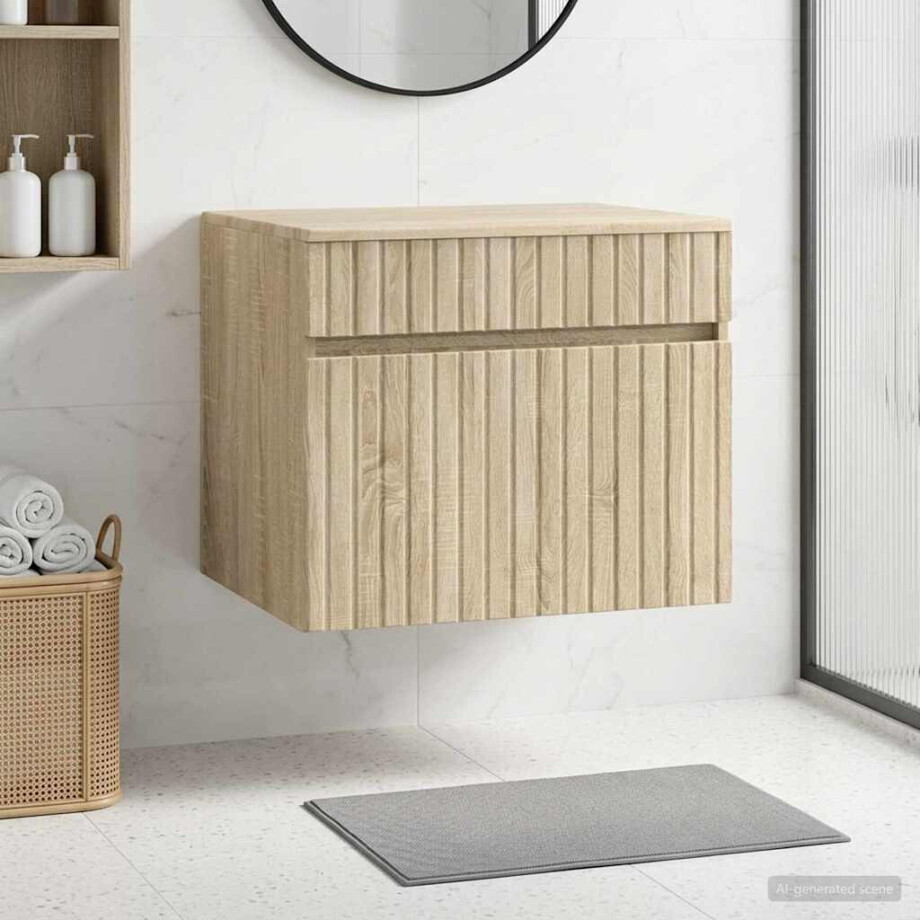 vidaXL Wand Gemonteerde Badkamerkast Sonoma Eiken 59 x 44,5 x 50 cm vidaXL Wand Gemonteerde Badkamerkast Sonoma Eiken 59 x 44,5 x 50 cm afbeelding 1